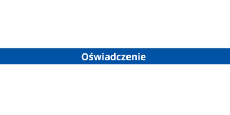 OŚWIADCZENIE